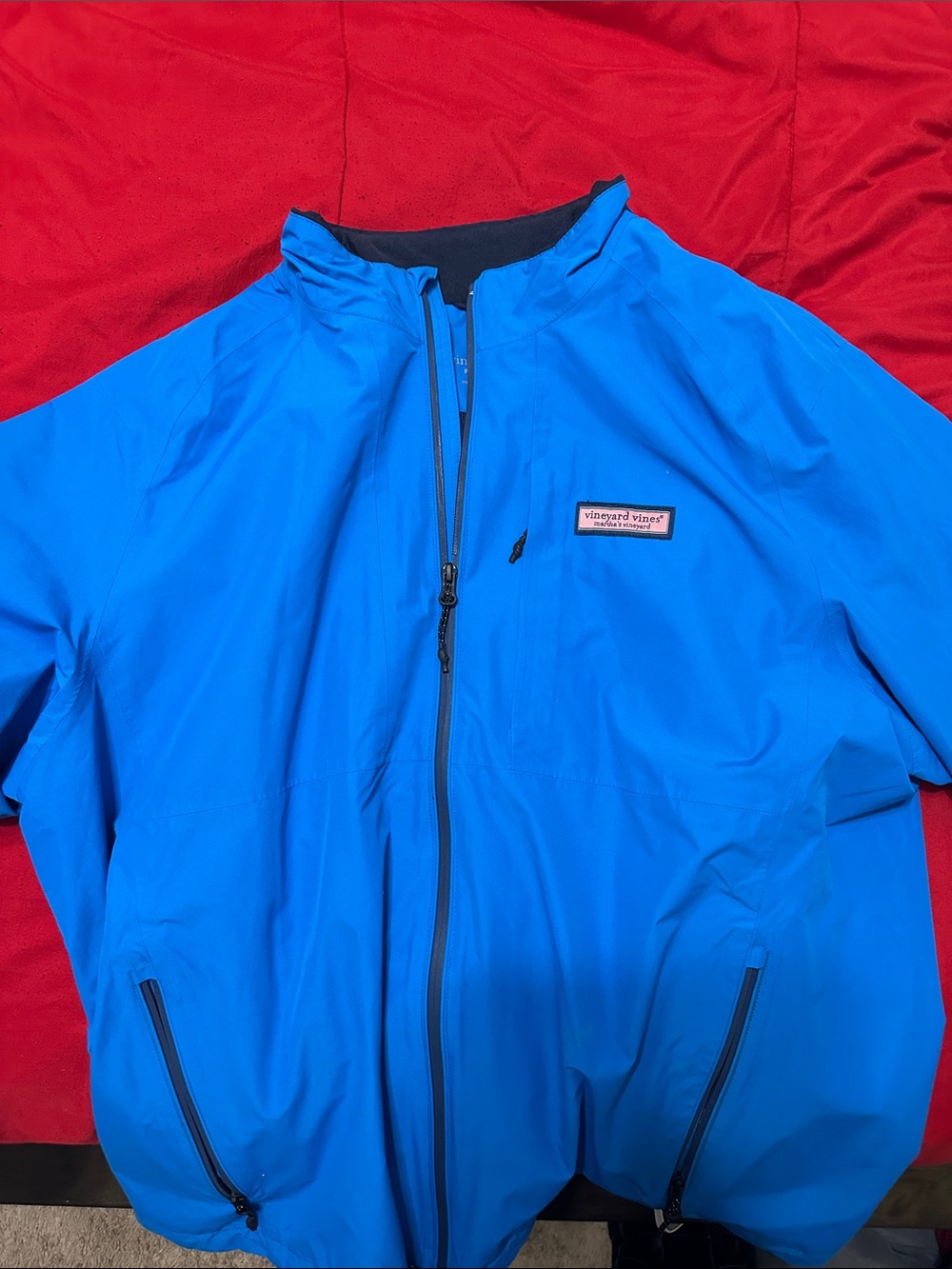 Vineyard Vines Men’s Bright Blue Raincoat Jacket